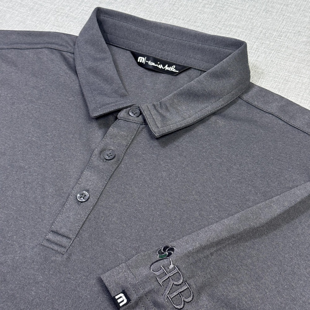 Travis Mathew Golf Polo Shirt Mens 2XL Gray Short Sleeve Collared Performance